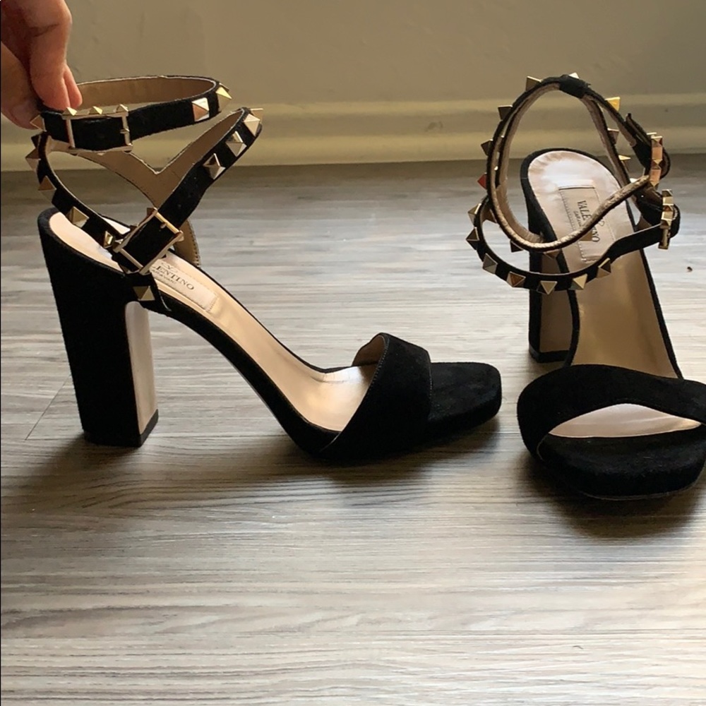 Valentino Garavani Black Studded heeled sandal